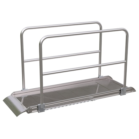 Vestil Alum. Walk Ramp w/Rail Overlap, 108 x 28" AWR-28-9A-HR